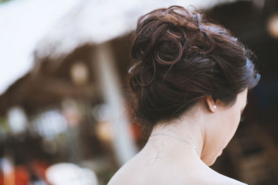 Close-up portrait of woman outdoors