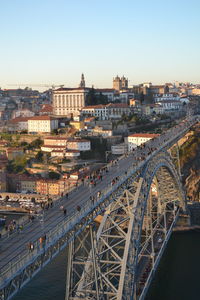 High angle view of bridge over river