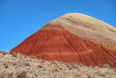 Multi colored barren hill at john day fossil beds national monument painted hills in oregon