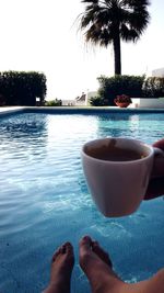 Cropped image of person in water