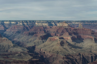 Aerial view of rock formations against sky