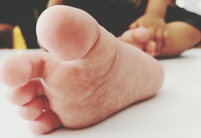 Close-up of baby feet