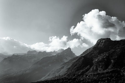 Scenic view of mountains against sky