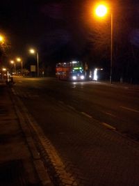 Street light on road at night