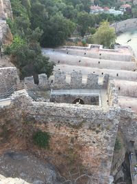 High angle view of historical building