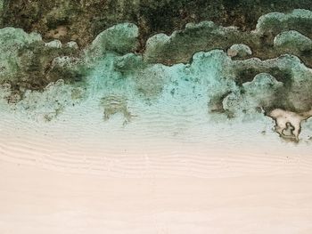 Close-up of sea water on land