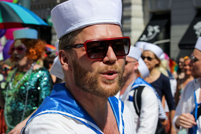 Portrait of man wearing sunglasses