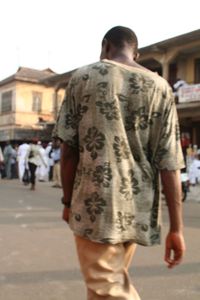 Woman standing in city