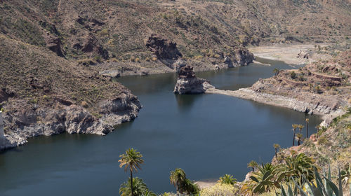 High angle view of river