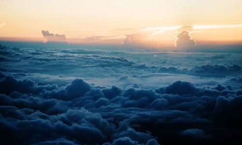 Aerial view of cloudscape during sunset