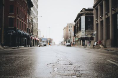 Road along buildings