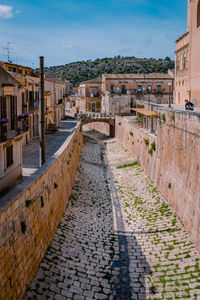 Canal without water in the historic centre of scicli