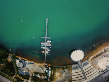 Aerial view of harbor