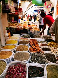 People at market stall