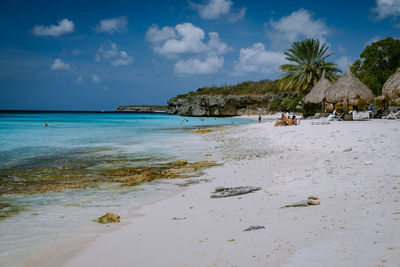 Scenic view of beach against sky