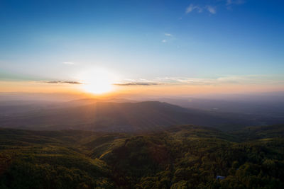 Scenic view of landscape against sky during sunset