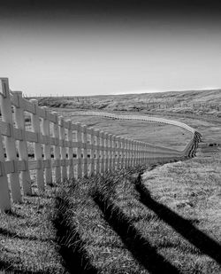 Panoramic view of white-rail fence in countryside east of redding, ca