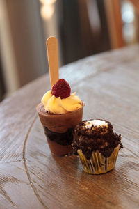 Close-up of dessert on table