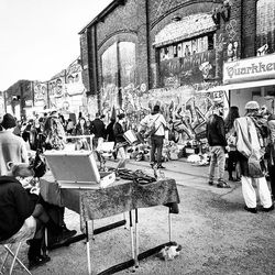 People walking in city