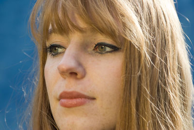 Close-up of thoughtful young woman