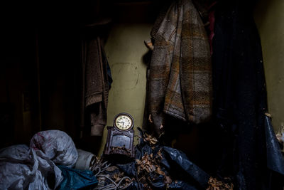 Person standing in abandoned building