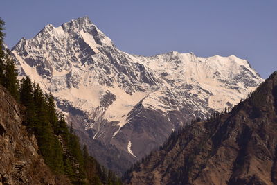 Scenic view of mountains against clear sky