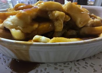 Close-up of burger in bowl