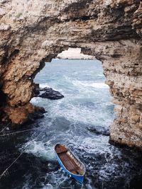 Rock formation on sea shore