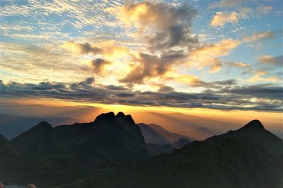 Scenic view of dramatic sky during sunset