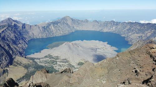 Panoramic view of mountains against sky