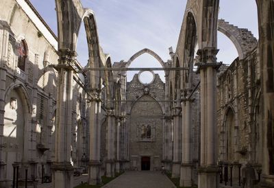 Carmo convent in lisbon, roofless to the lisbon eartquake