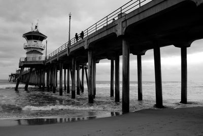 Low angle view of huntington beach pier