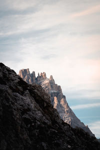 Scenic view of mountain peaks against sky