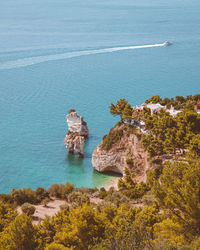 High angle view of sea