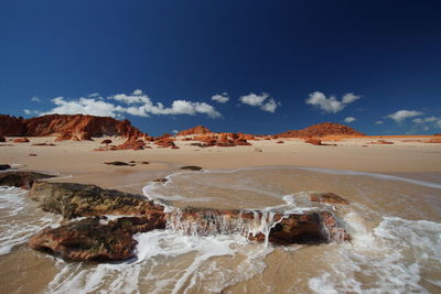 Scenic view of land against sky