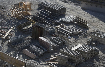 High angle view of buildings in city