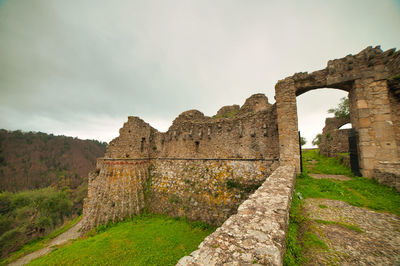 View of fort against cloudy sky