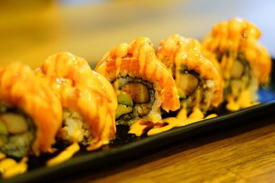 Close-up of seafood in plate