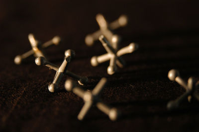 High angle view of coffee beans on table