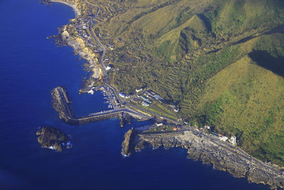 High angle view of sea shore