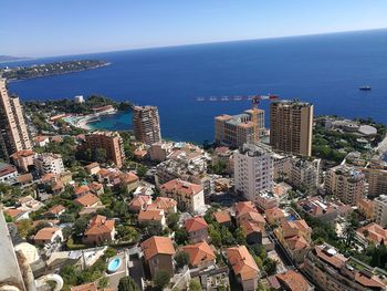 Aerial view of city at waterfront