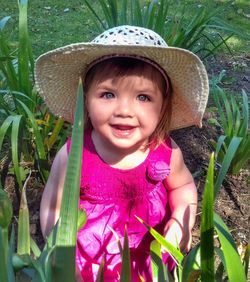 Portrait of cute girl smiling