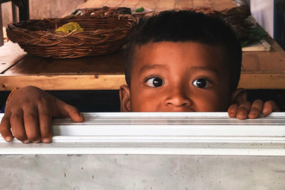 Portrait of boy looking at camera