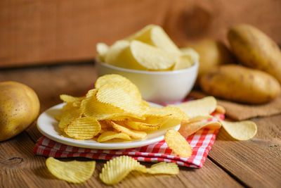 Close-up of food on table