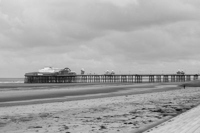 Blackpool north pier in black and white 