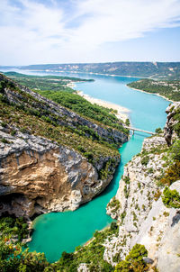 High angle view of sea