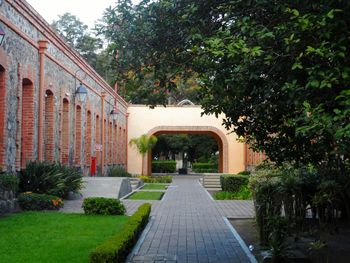View of built structure against trees