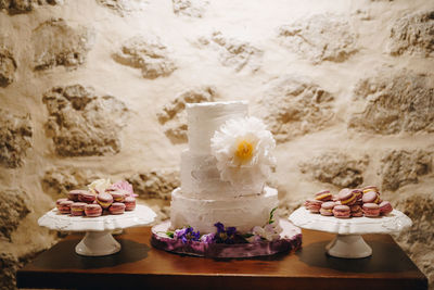 Close-up of cupcakes on table