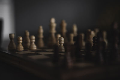 Close-up of chess pieces