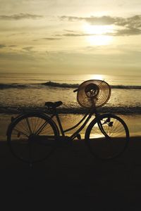 Scenic view of sea at sunset